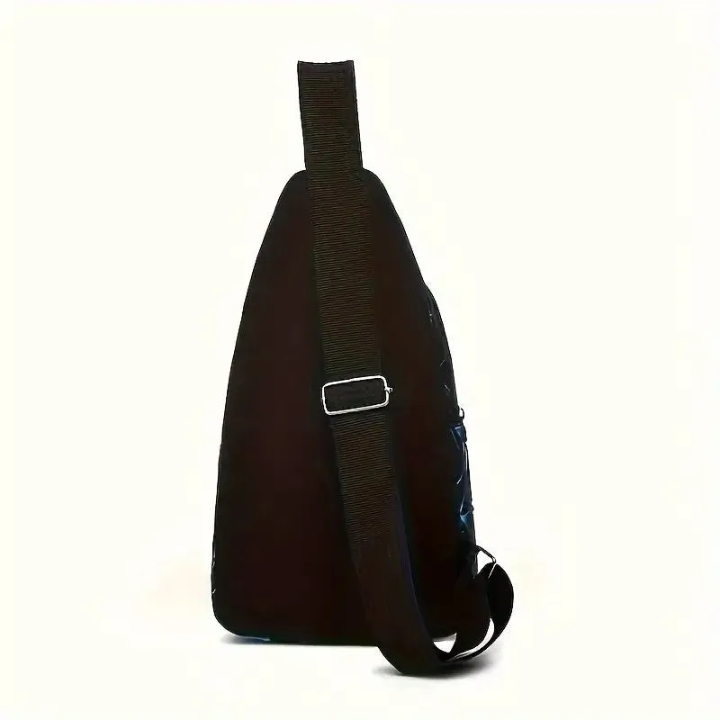 1pc Men's Chest Bag, Earphones Multifunctional Going Out Travel Shoulder Bag, Casual Business Bag