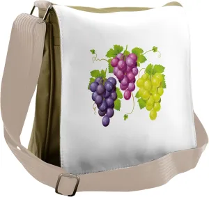 Ambesonne Nature Messenger Bag, Ivy Burgundy Region, Unisex Cross-body