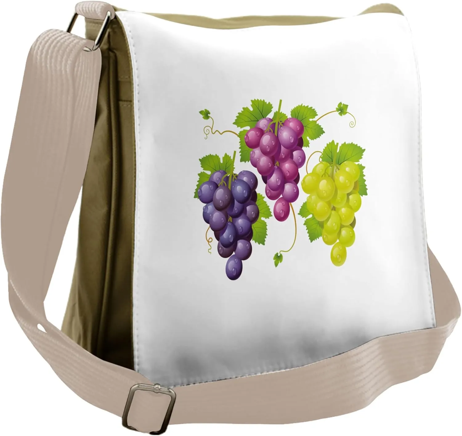 Ambesonne Nature Messenger Bag, Ivy Burgundy Region, Unisex Cross-body