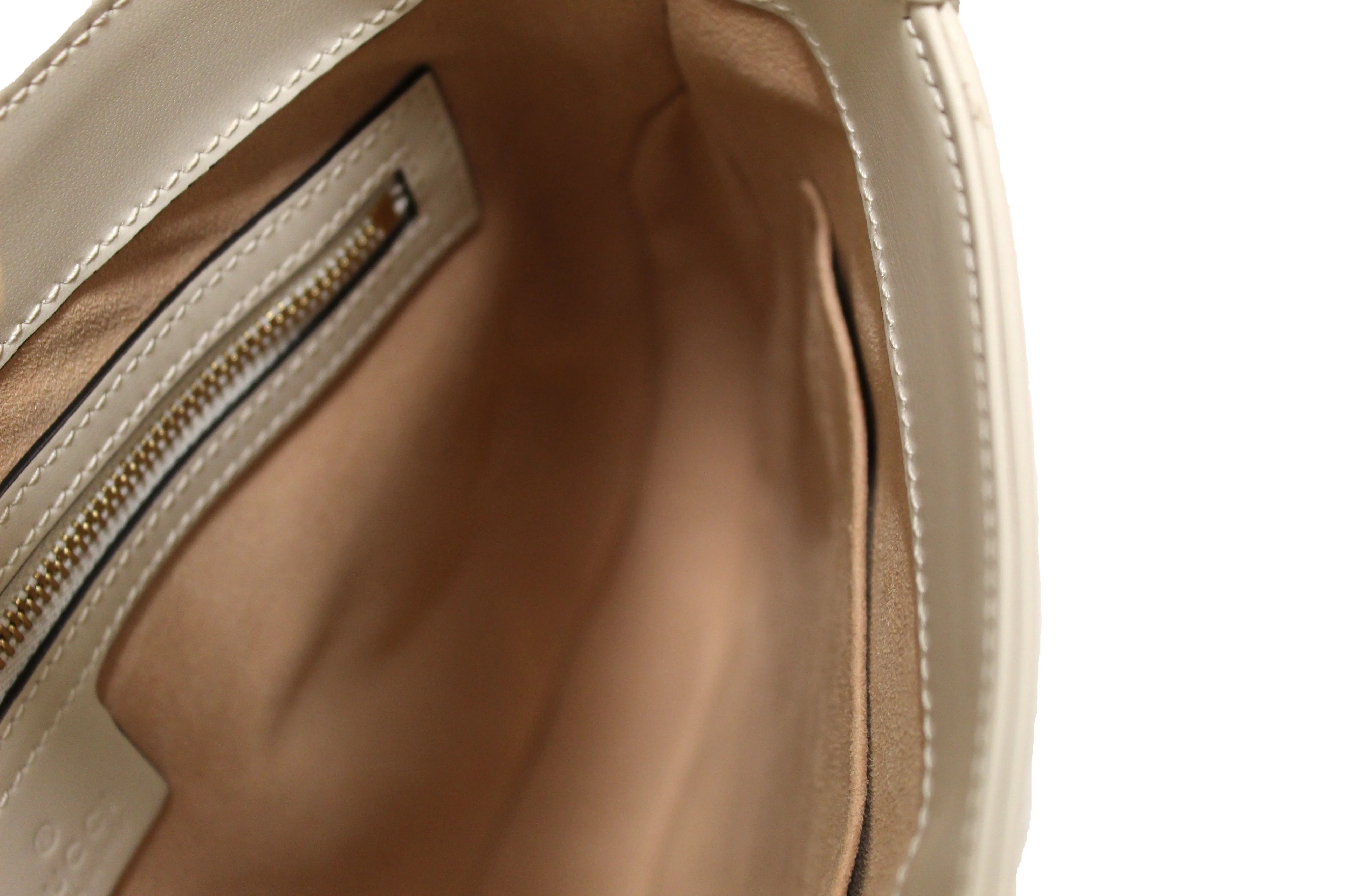 Authentic Gucci White Leather Jackie 1961 Small Hobo Shoulder Bag