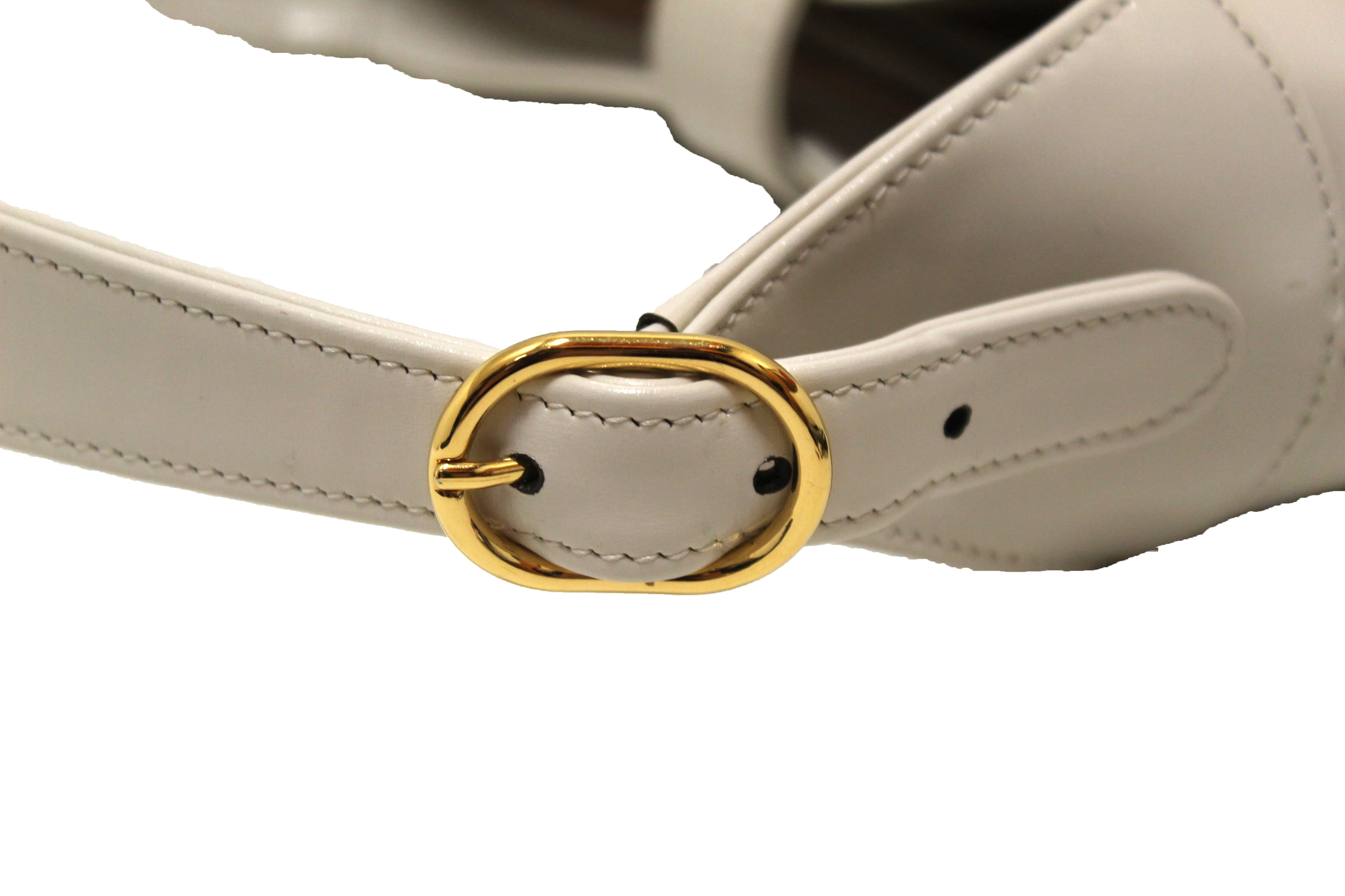 Authentic Gucci White Leather Jackie 1961 Small Hobo Shoulder Bag