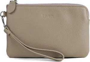 befen Black Genuine Leather Wristlet Clutch Cell Phone Wallet Purse Smartphone Wristlet Wallet Purses and Handbags for Women