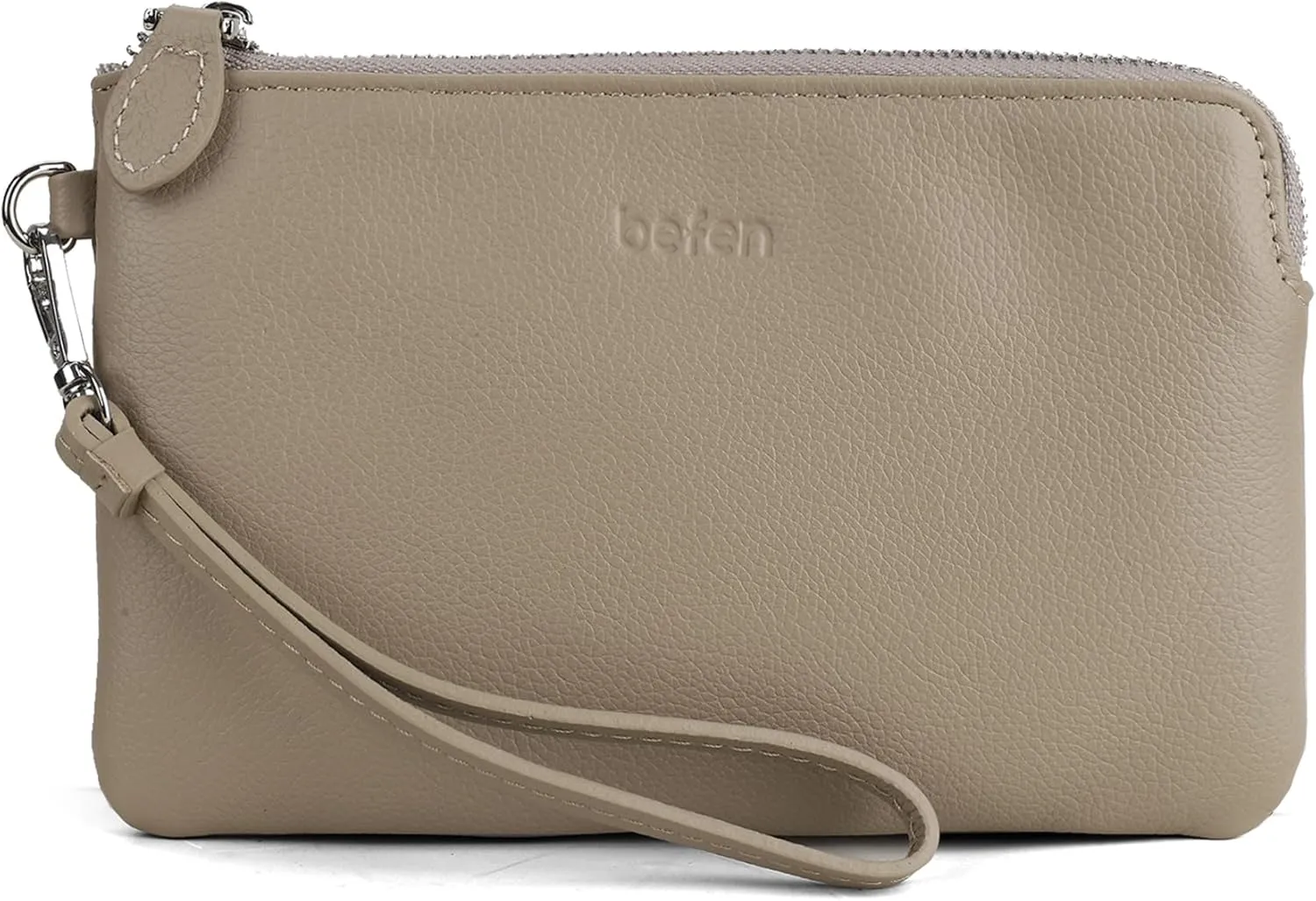 befen Black Genuine Leather Wristlet Clutch Cell Phone Wallet Purse Smartphone Wristlet Wallet Purses and Handbags for Women