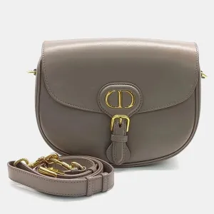 Beige Brown Leather Medium Bobby Shoulder Bag