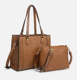 betsy braided crossbody   satchel - brown