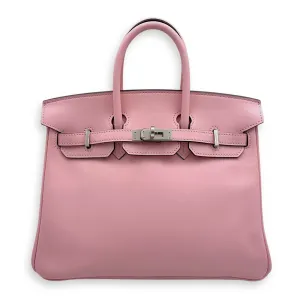 Birkin 25 Rose Sakura in Veau Jonathan, Palladium hardware
