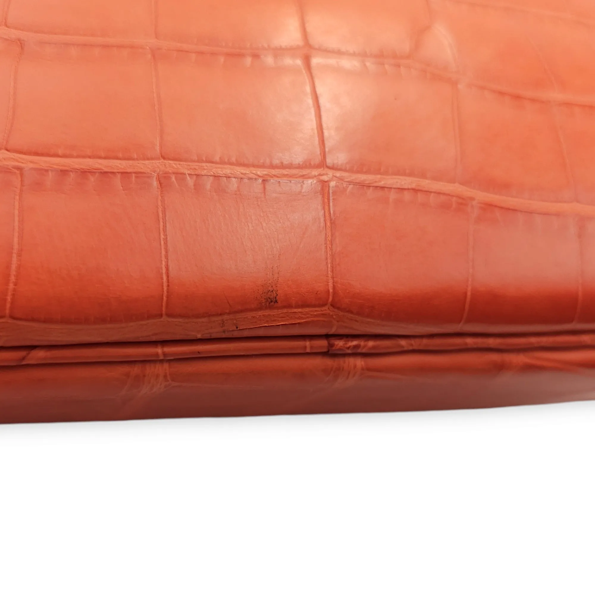 Birkin 30 Orange in Matte Alligator, Palladium hardware