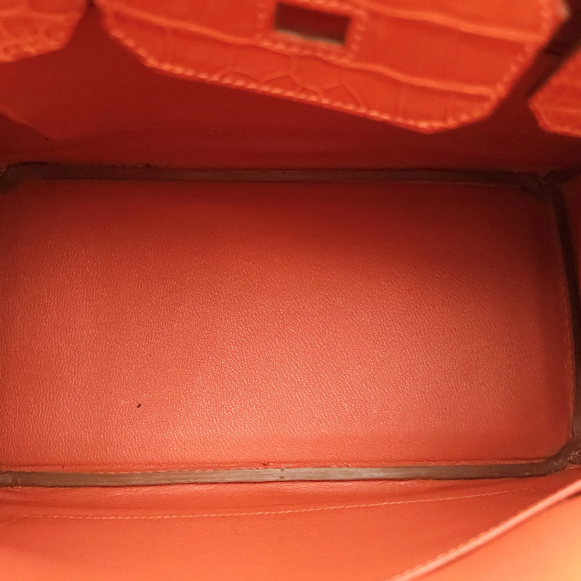 Birkin 30 Orange in Matte Alligator, Palladium hardware
