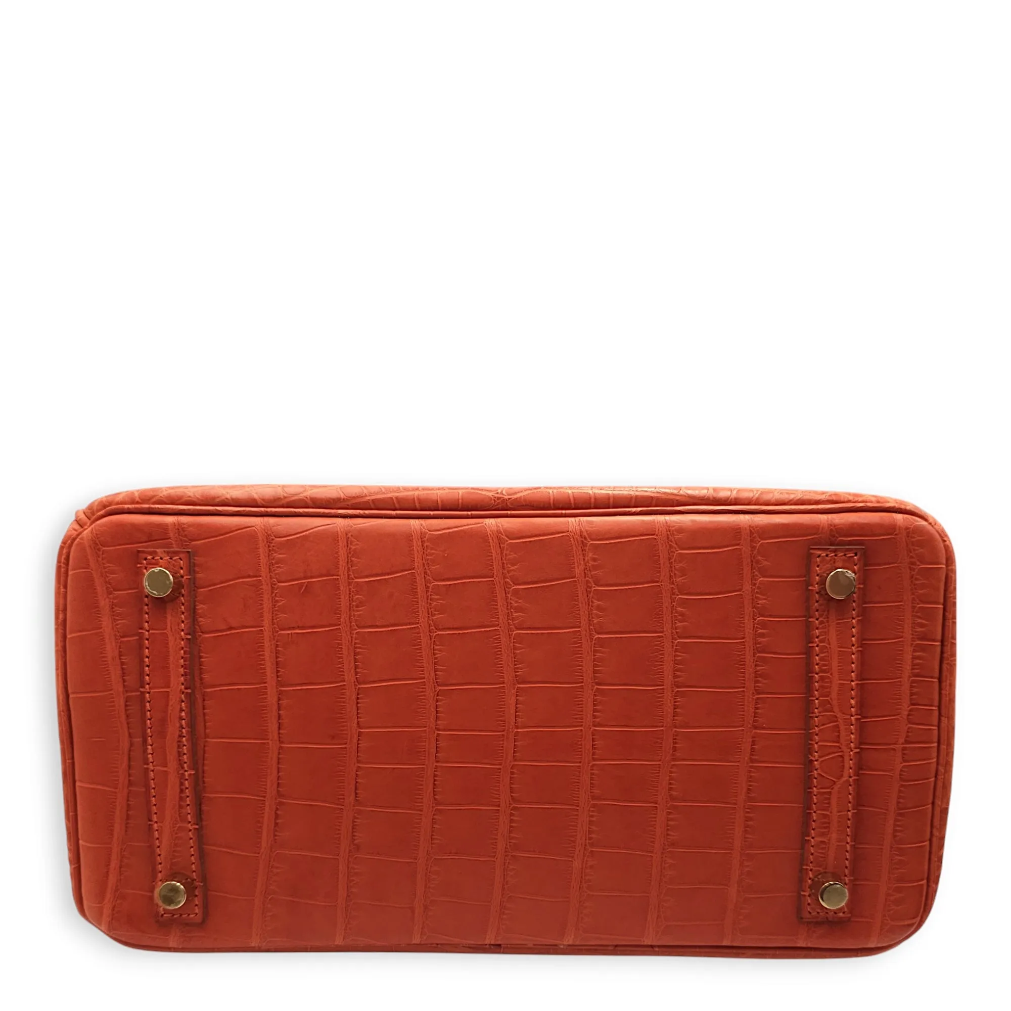 Birkin 30 Orange in Matte Alligator, Palladium hardware