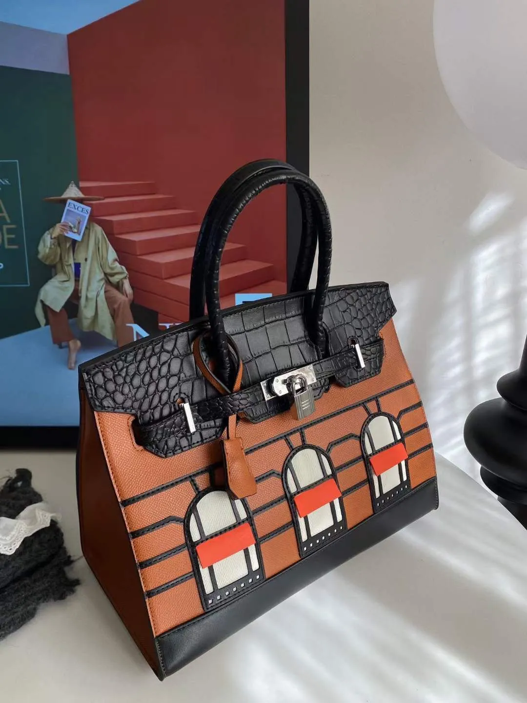 BIRKIN SELLIER FAUBOURG HOUSE NIGHT PALLADIUM HARDWARE HANDBAG