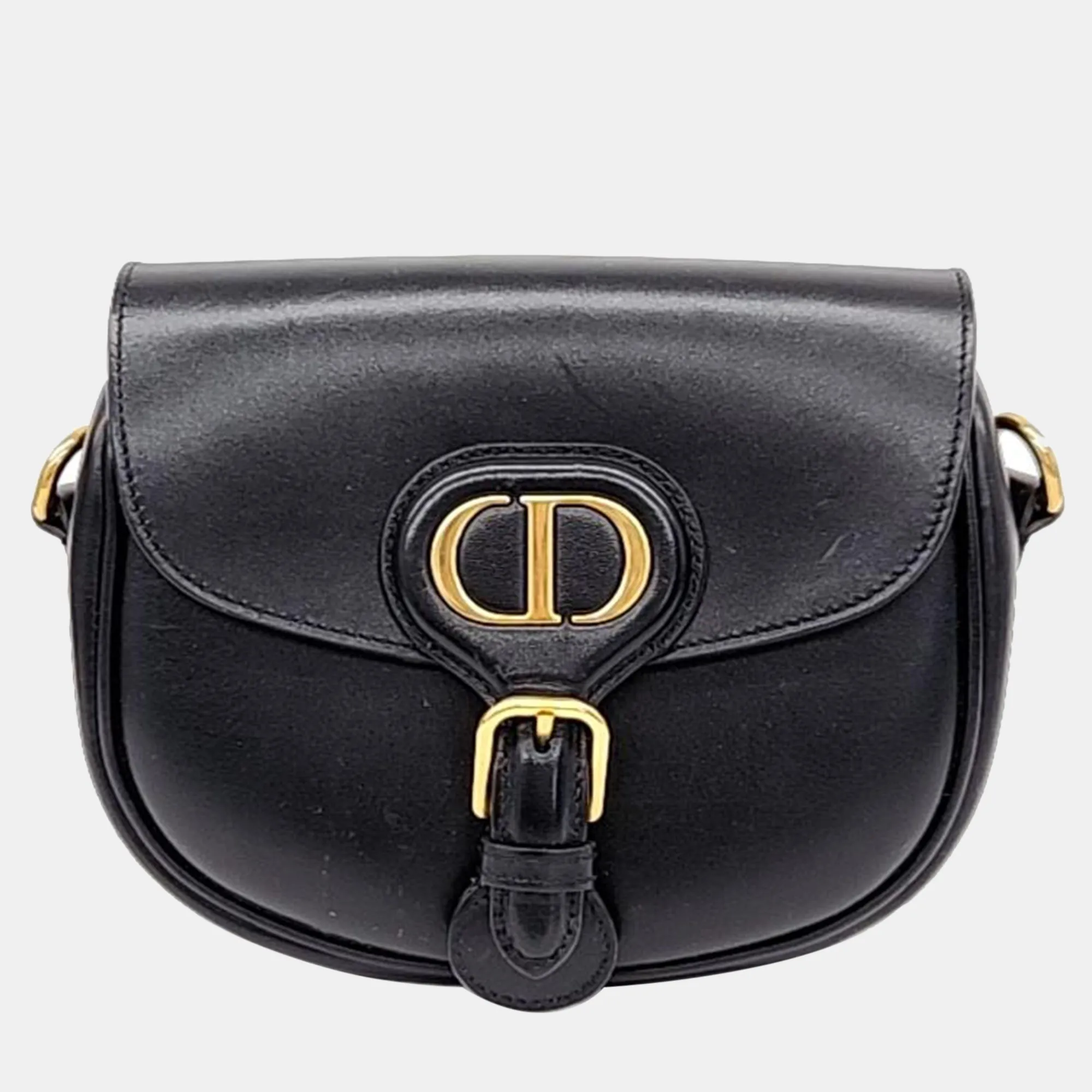 Black Leather Small Bobby Shoulder Bag