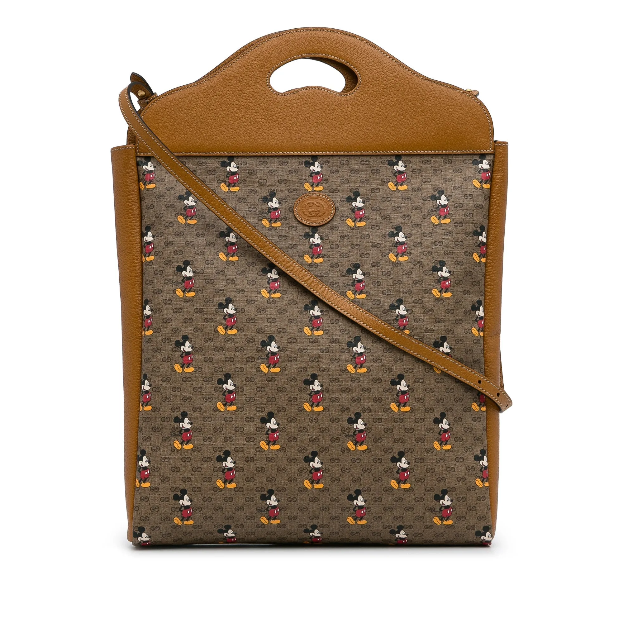 Brown Gucci X Disney Micro GG Mickey Mouse Top Handle Tote Bag Satchel