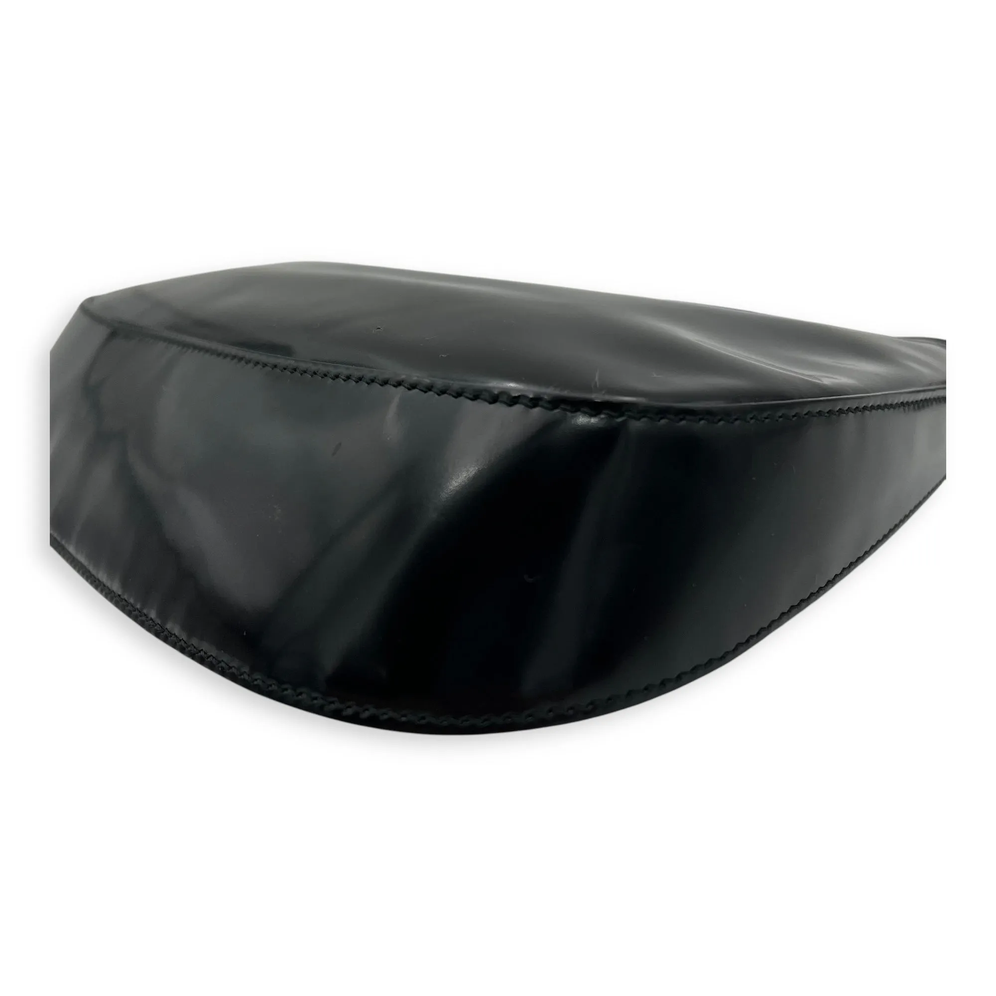 Cleo Shoulder Bag Black in Calfskin, Silver hardware
