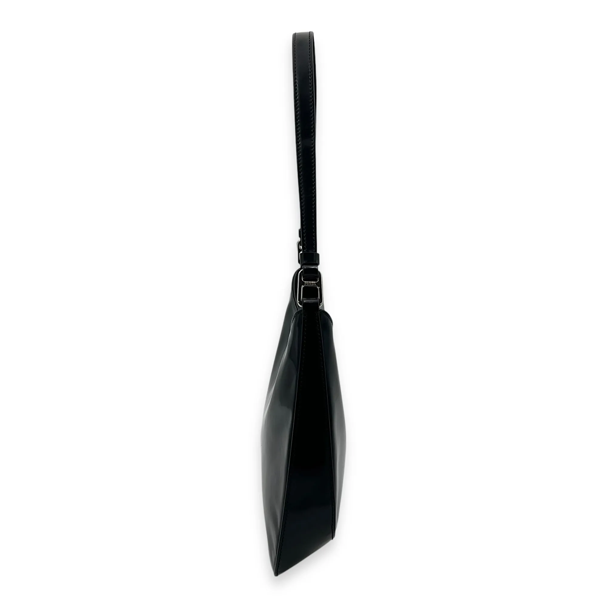 Cleo Shoulder Bag Black in Calfskin, Silver hardware