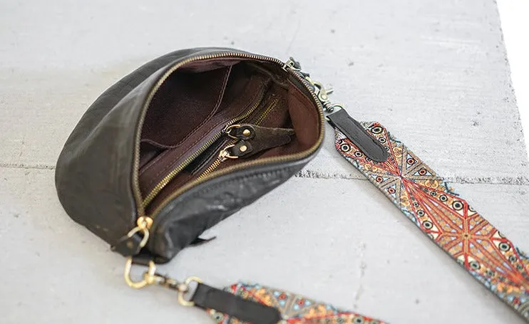 Cool Womens Brown Chest Bag With Boho Strap Sling Purse For Ladies