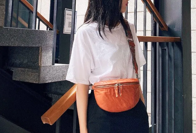 Cool Womens Brown Chest Bag With Boho Strap Sling Purse For Ladies
