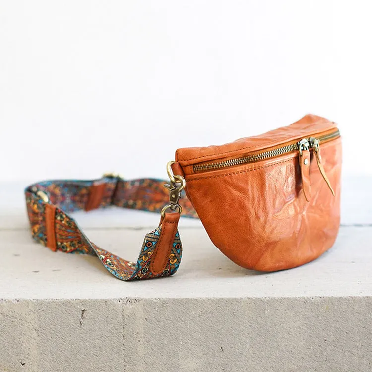 Cool Womens Brown Chest Bag With Boho Strap Sling Purse For Ladies