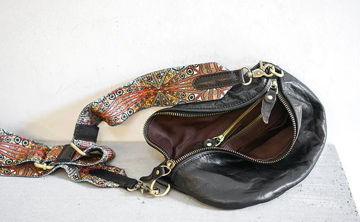 Cool Womens Brown Chest Bag With Boho Strap Sling Purse For Ladies