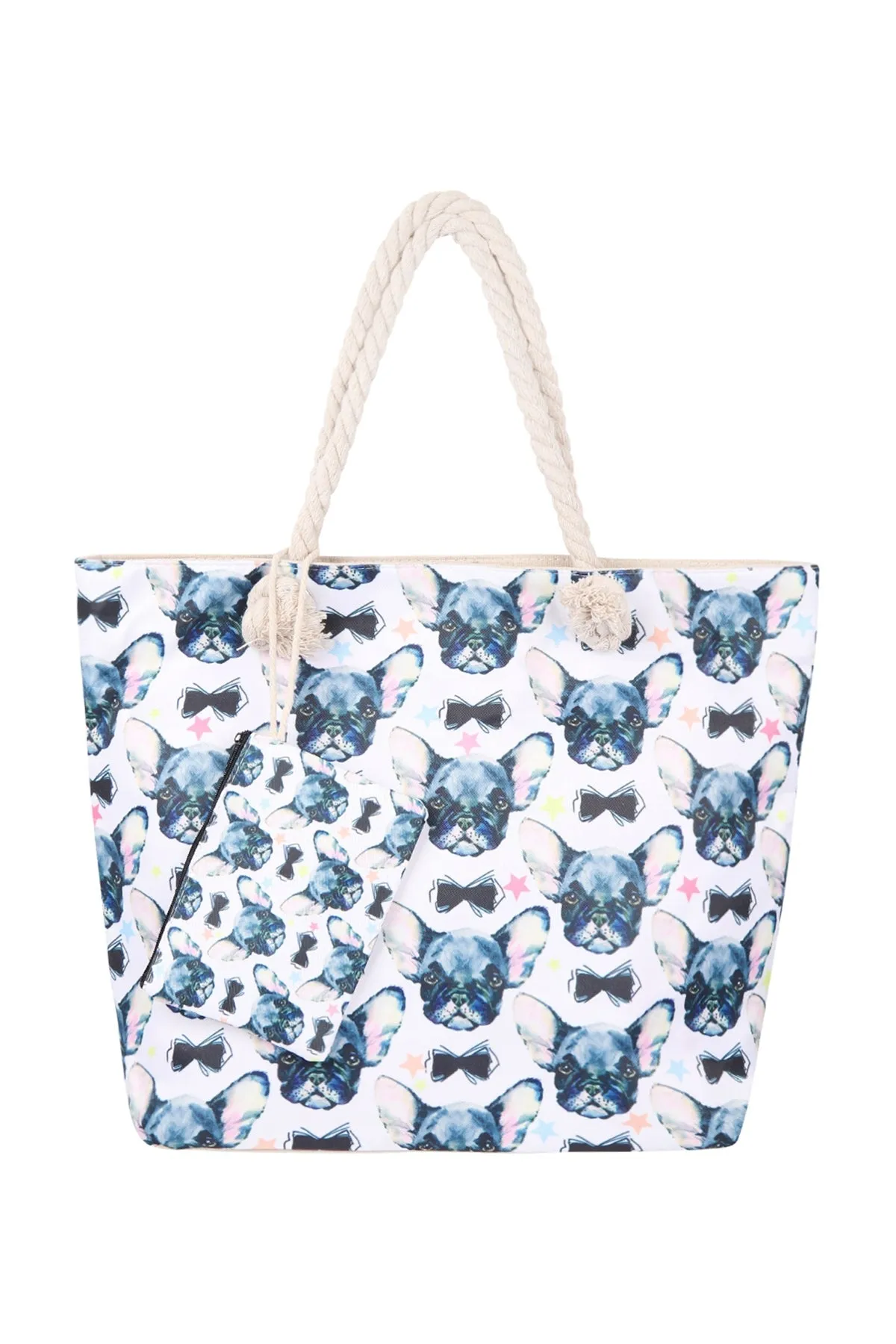 CUTE ANIMAL DIGITAL PRINTEND TOTE BAG W/ MATCHING WALLET/6PCS