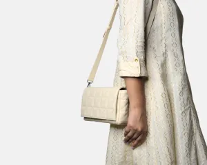 Elina Quilted Sling Bag - Ivory
