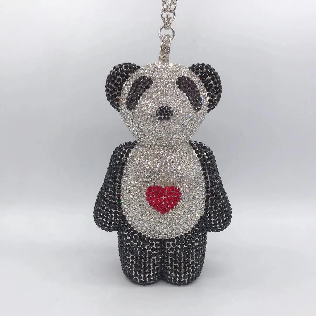 Full Diamond Love Bear Clutch Evening Purse