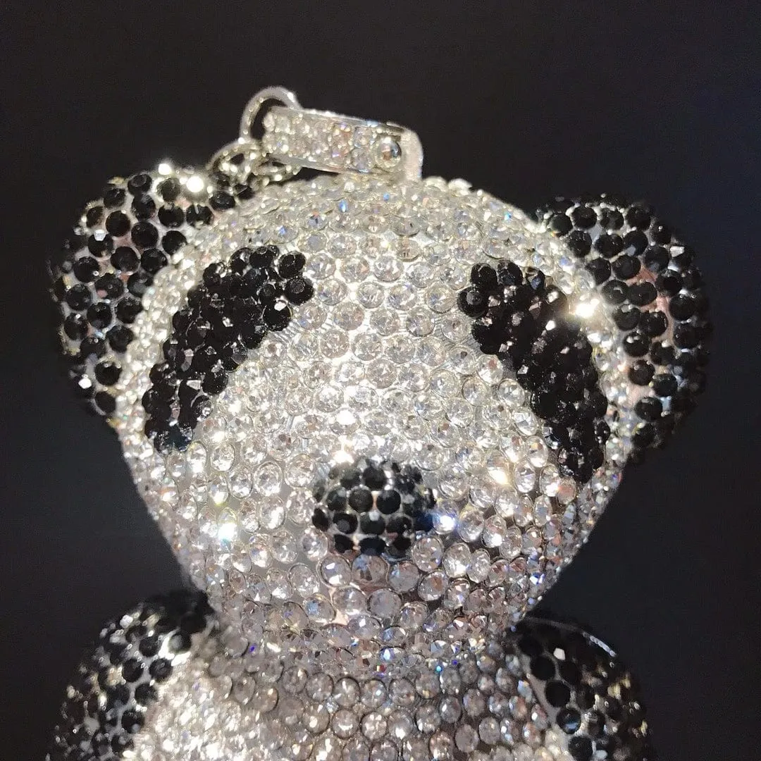 Full Diamond Love Bear Clutch Evening Purse