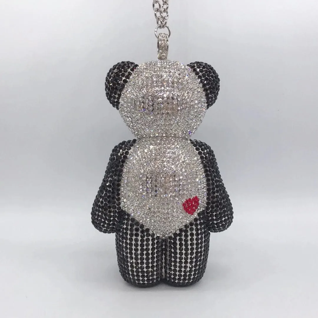 Full Diamond Love Bear Clutch Evening Purse