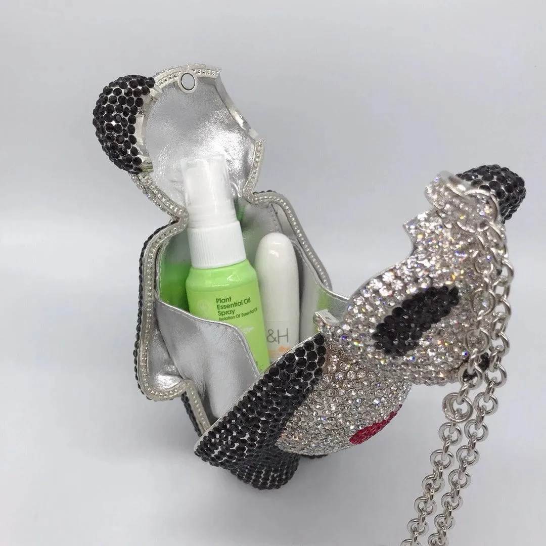 Full Diamond Love Bear Clutch Evening Purse