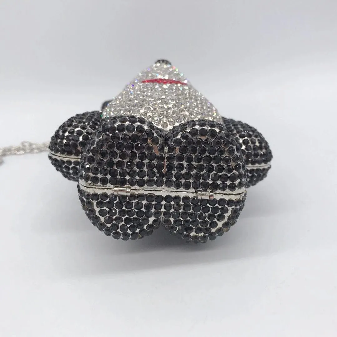 Full Diamond Love Bear Clutch Evening Purse