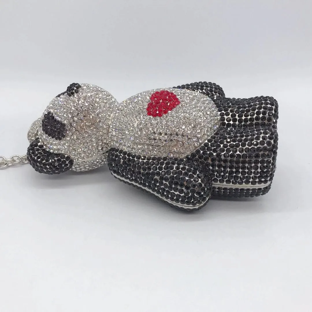 Full Diamond Love Bear Clutch Evening Purse
