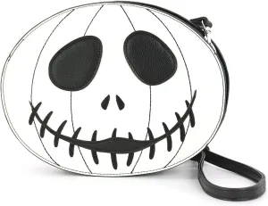 Glow in the Dark White Double Sided Jack-O-Lantern Crossbody Bag for Women