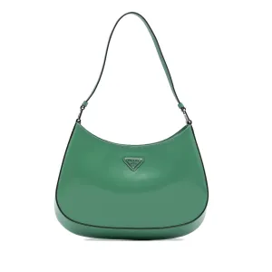 Green Prada Spazzolato Cleo Shoulder Bag