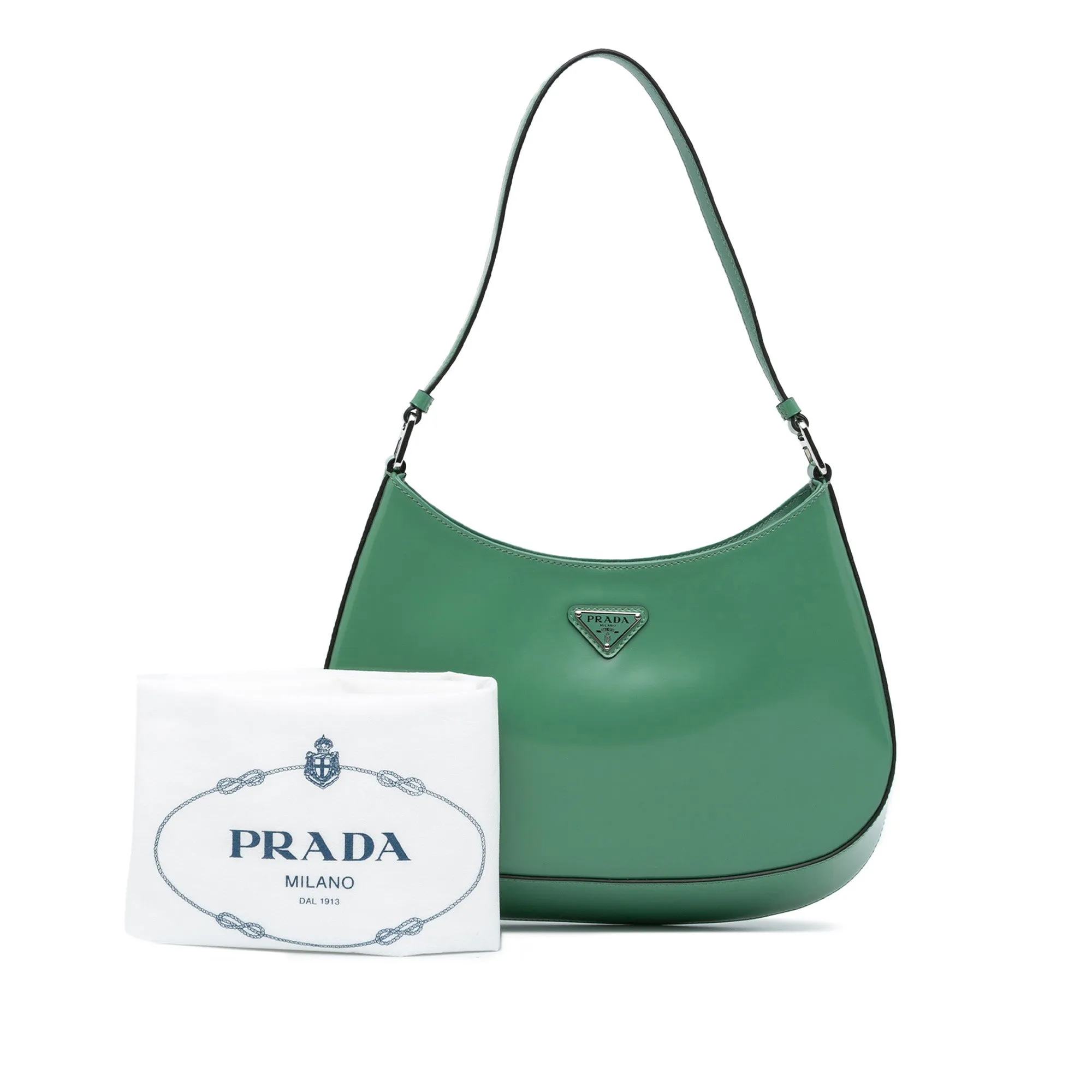 Green Prada Spazzolato Cleo Shoulder Bag