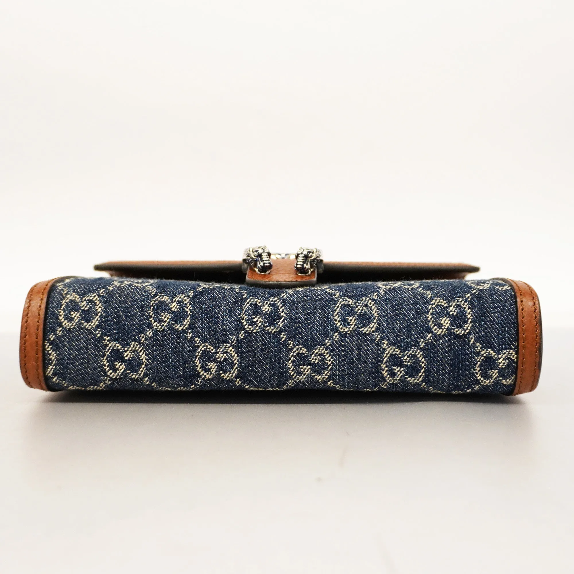 GUCCI  Chain Wallet Dionysus GG Denim 401231 Blue,Brown