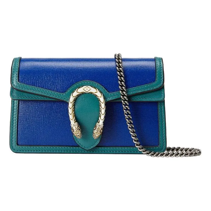 GUCCI Dionysus Single-Shoulder Bag Super Mini Blue/Green 476432-18YQX-9278