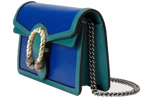 GUCCI Dionysus Single-Shoulder Bag Super Mini Blue/Green 476432-18YQX-9278