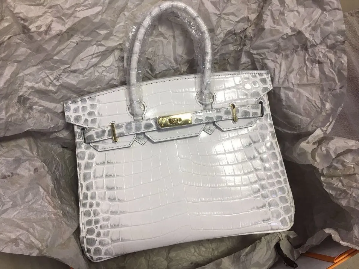 H Birkin Rose Scheherazade Shiny Crocodile Niloticus 25CM