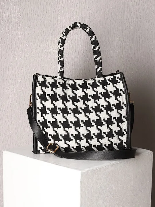 Houndstooth Printed Mini Bag