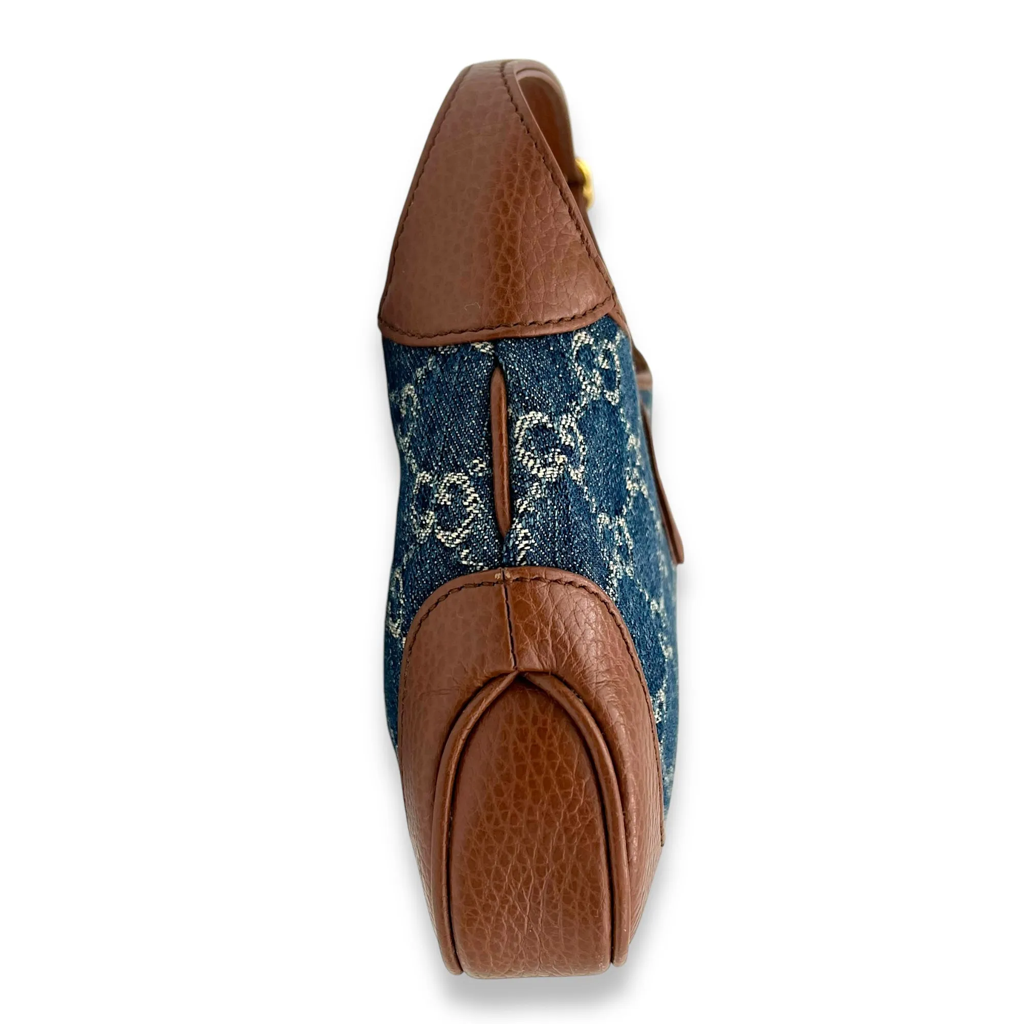 Jackie 1961 Top Handle Bag Blue in Denim, Gold hardware