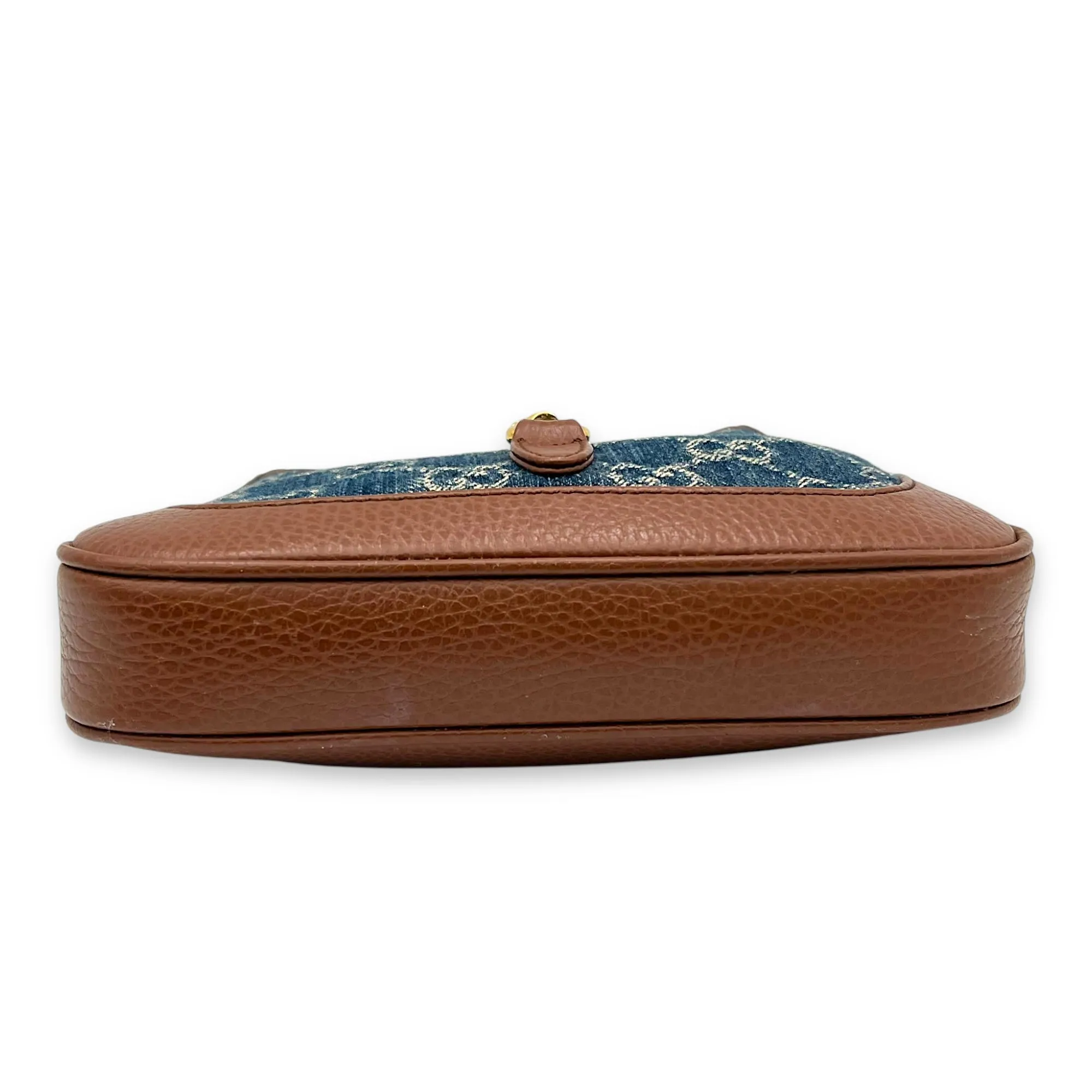 Jackie 1961 Top Handle Bag Blue in Denim, Gold hardware