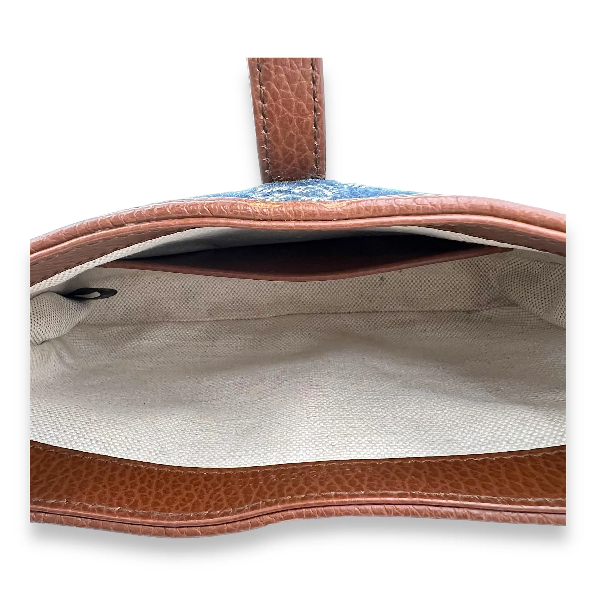 Jackie 1961 Top Handle Bag Blue in Denim, Gold hardware