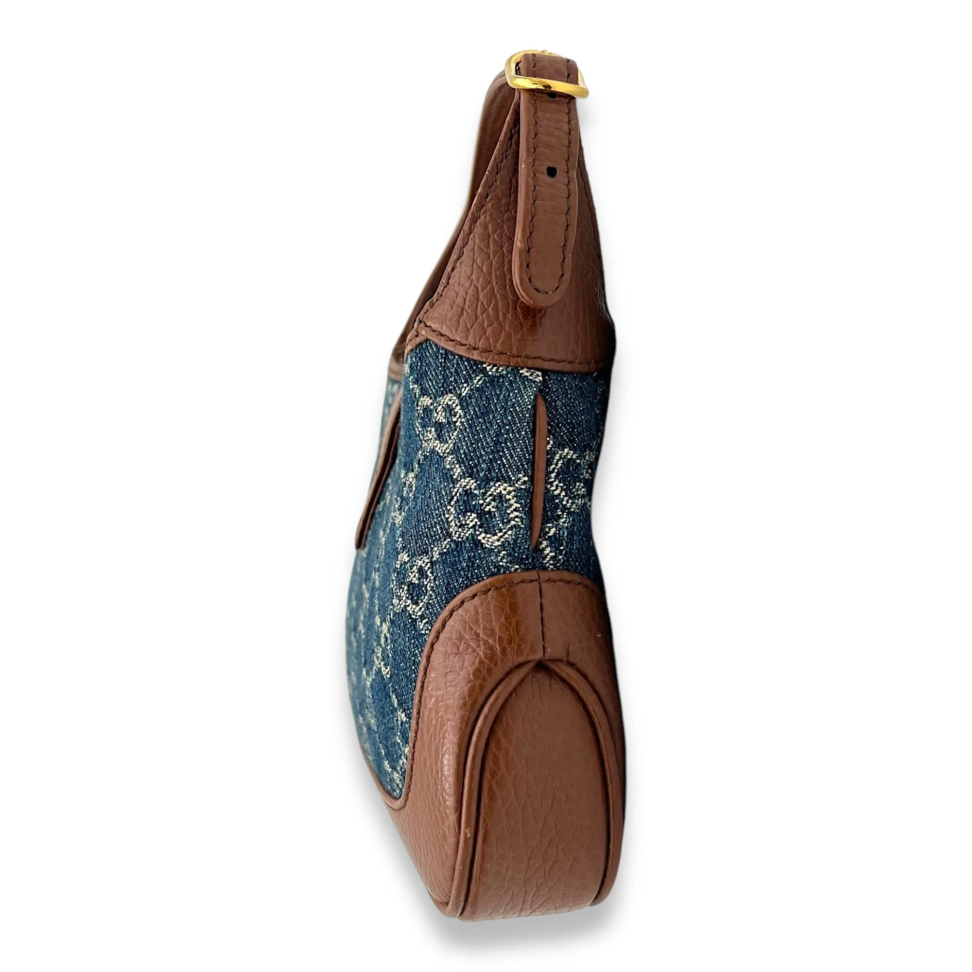 Jackie 1961 Top Handle Bag Blue in Denim, Gold hardware