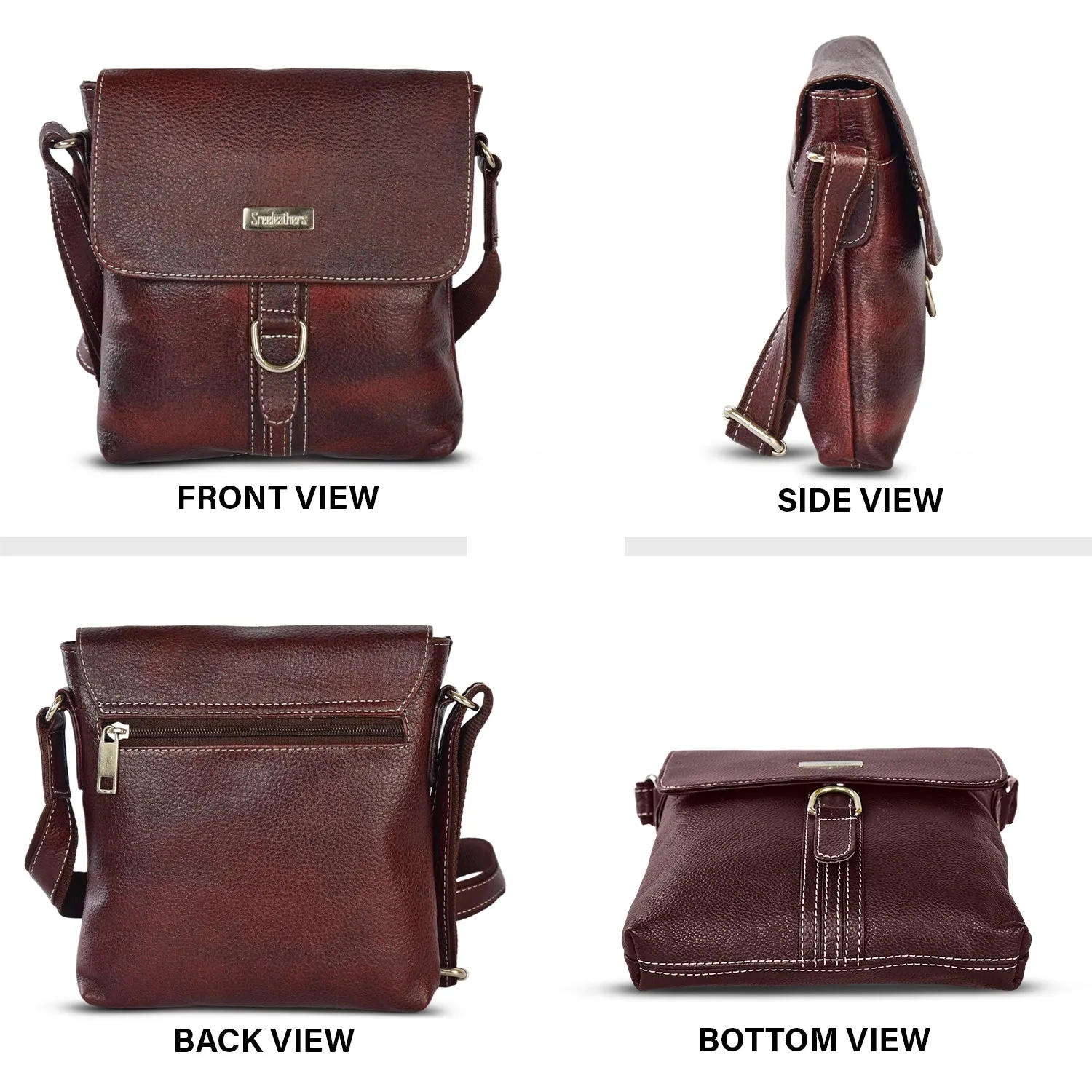 LEATHER SLING BAG 998908 (BROWN)