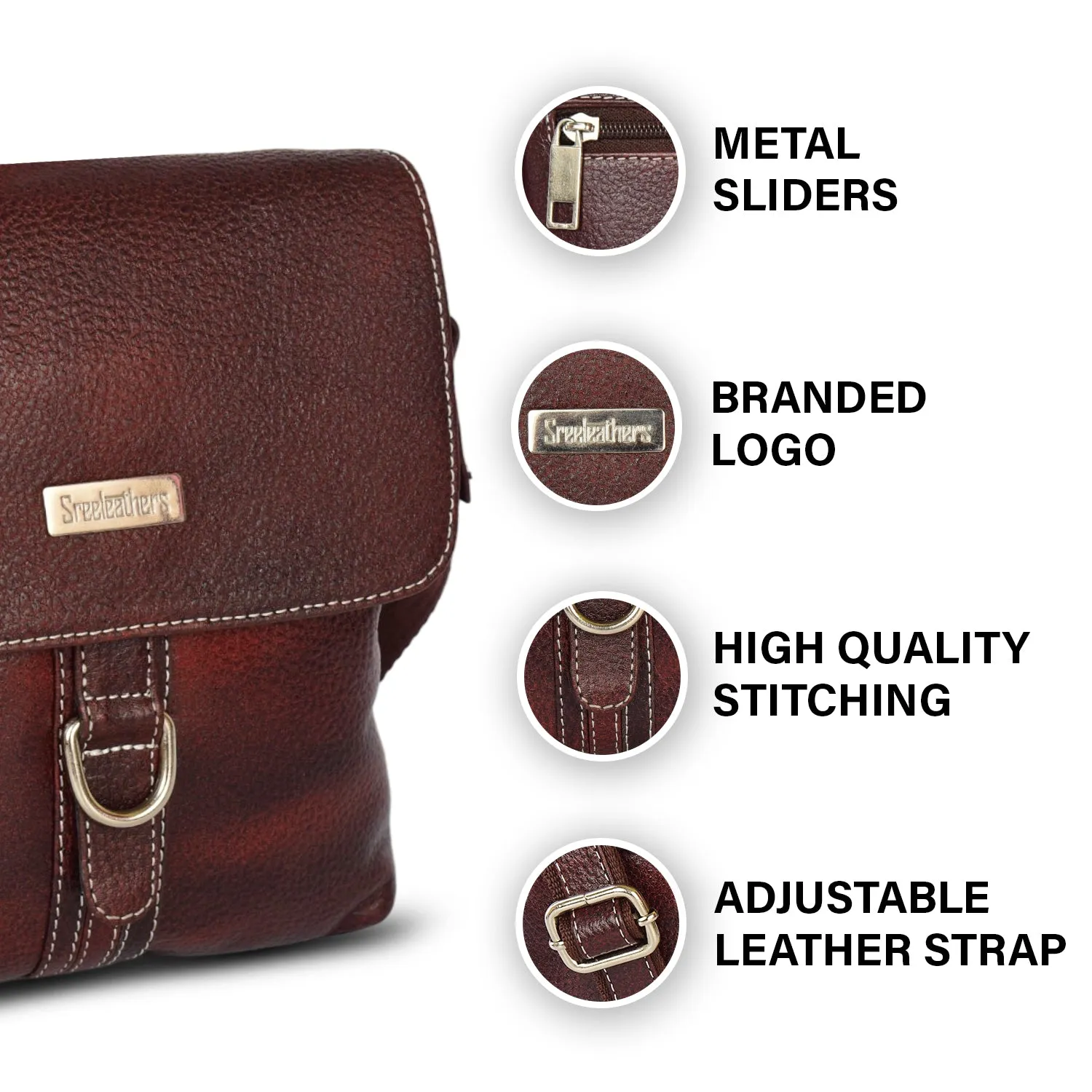LEATHER SLING BAG 998908 (BROWN)