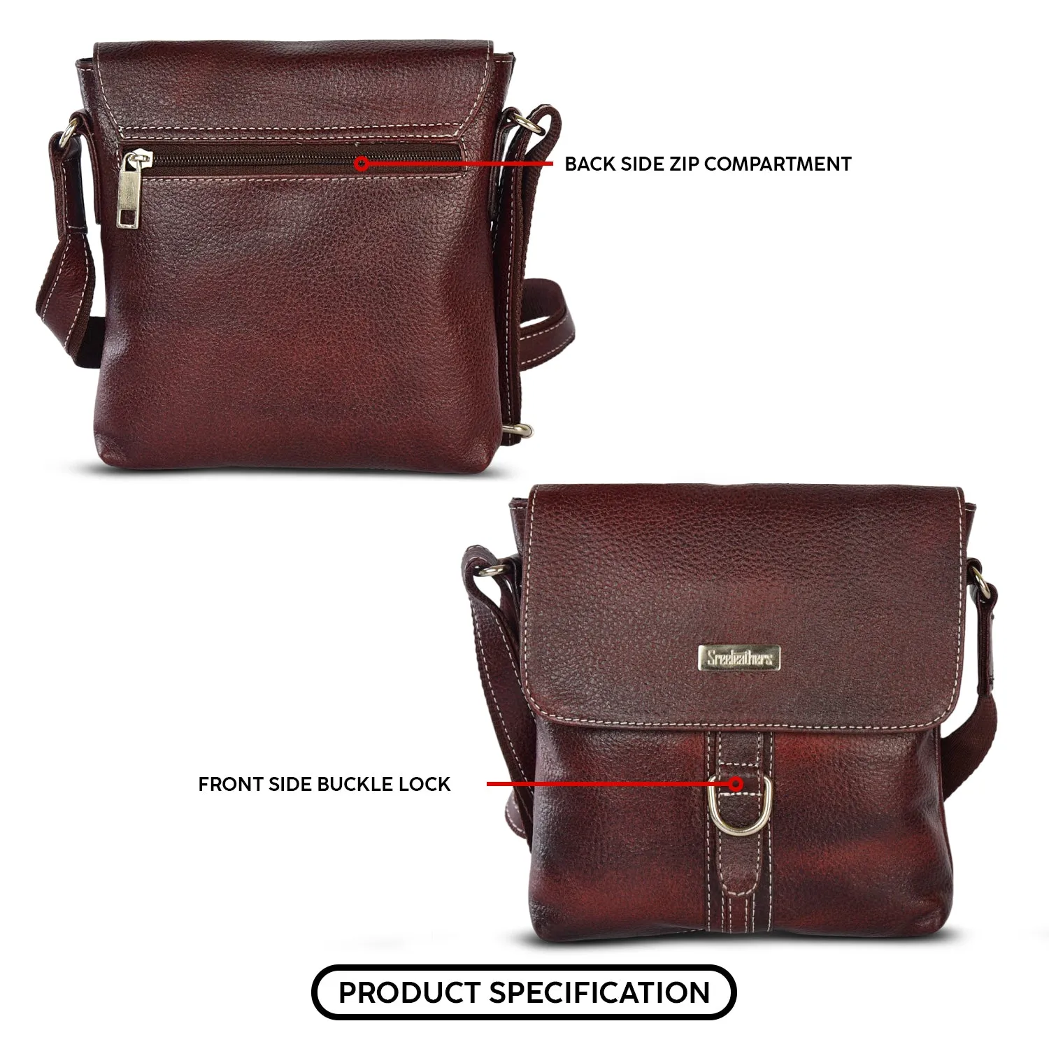LEATHER SLING BAG 998908 (BROWN)