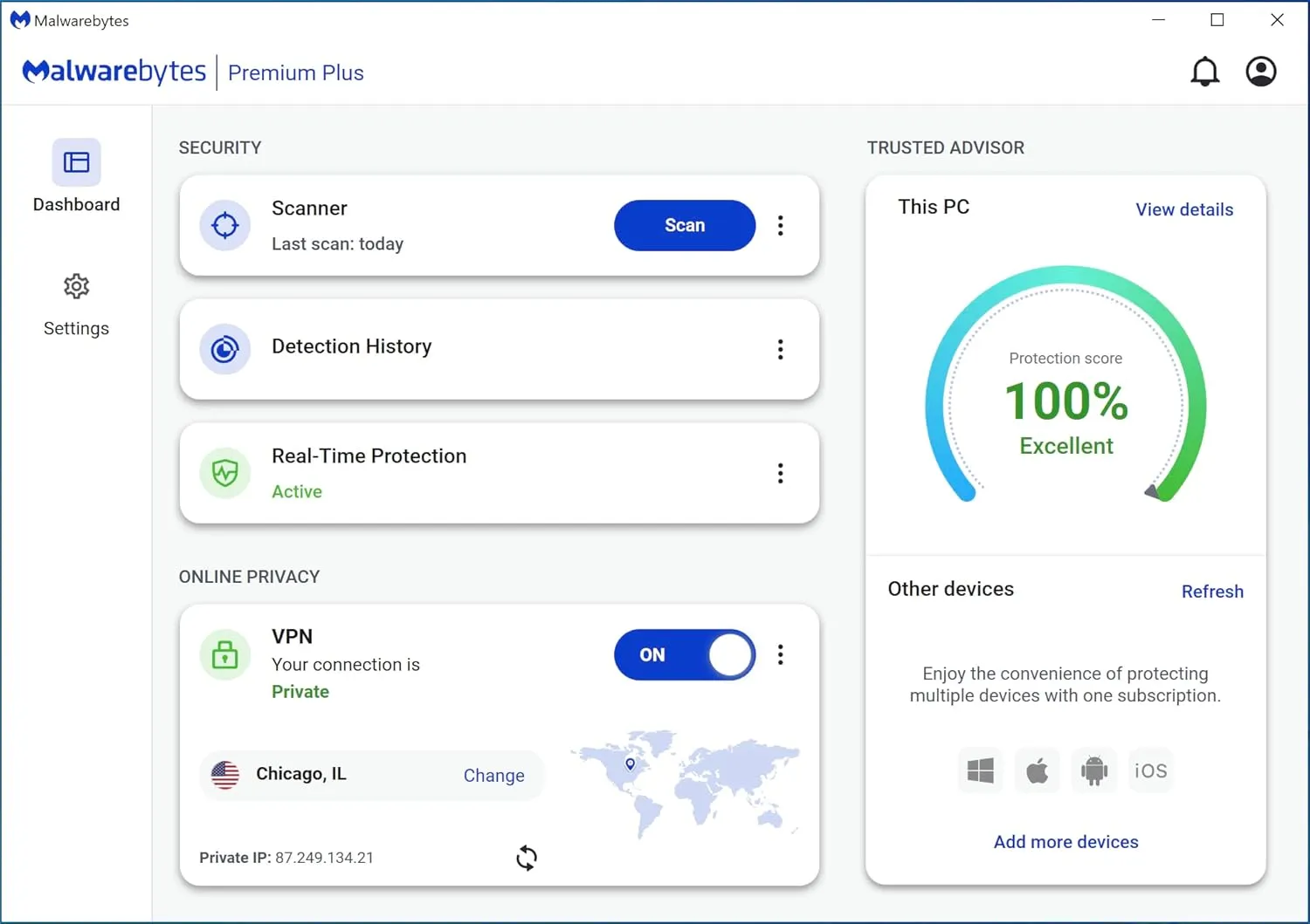 Malwarebytes Premium   Privacy VPN bundle | 1 Year, 4 Devices | Windows, Mac OS, Android, Apple iOS, Chrome [Online Code]