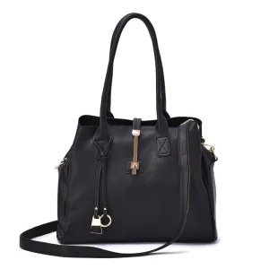 Mellow World Jasmine Structured 3-Compartment Black Satchel