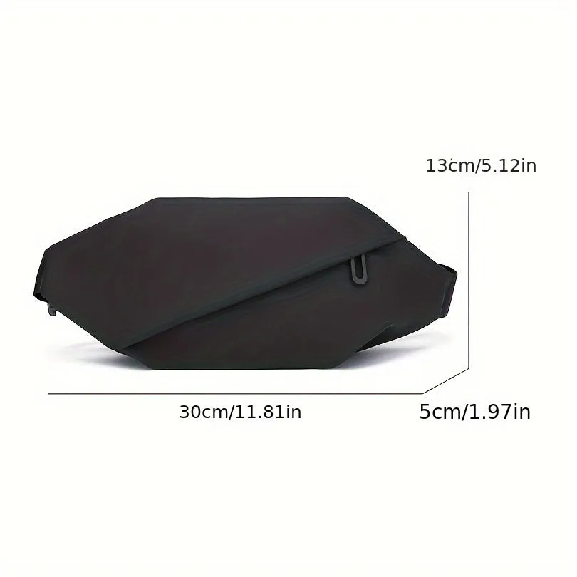 Men's Crossbody Bags Chest Bag Casual PU Leather Zipper Sling Bag