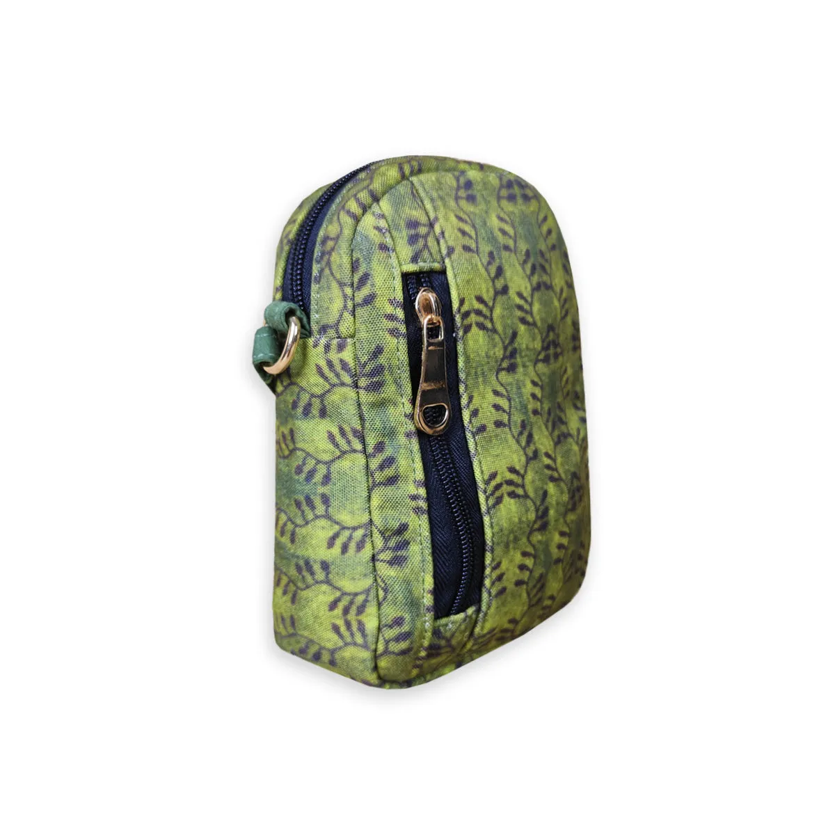 Mini Sling Bag-Kalamkari Green Bel