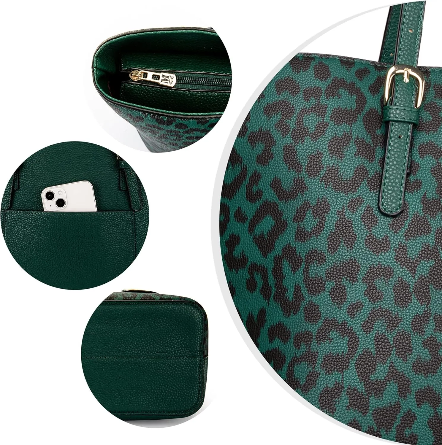 Montana West Purses for Women Tote Bag 3Pcs Set Leopard Print Satchel Handbags